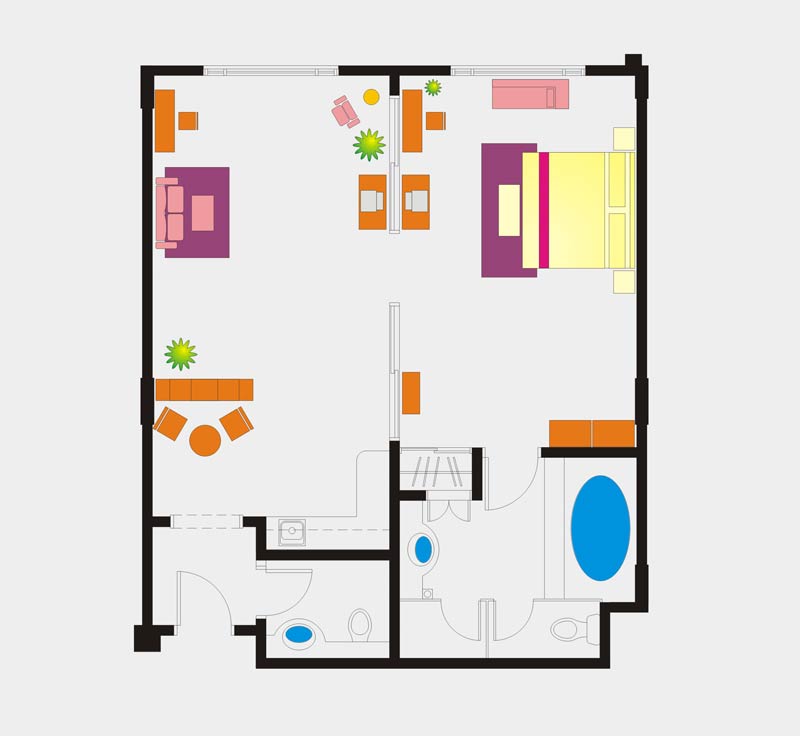 Junior Suite room floor Plan
